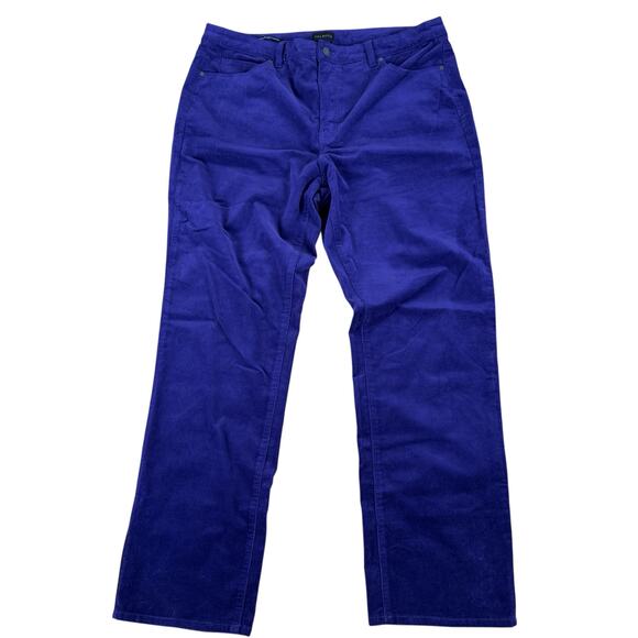 Talbots Corduroy Pants Size 16 Straight Leg Purple Preppy Office Work Clothes - Picture 1 of 6